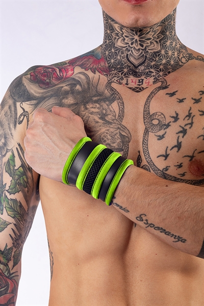 Mr. B - Pols Wallet - Zip - Neopreen - Zwart met Fluo Groen - Afbeelding 2