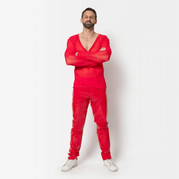 Patrice Catanzaro - Ali Tee Shirt - Lak Accenten - Gaas - Rood - Afbeelding 3