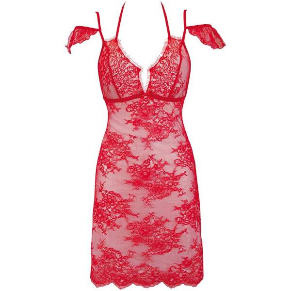 Axami - Babydoll - Lingeriejurkje - String - Kant - Rood - Afbeelding 4