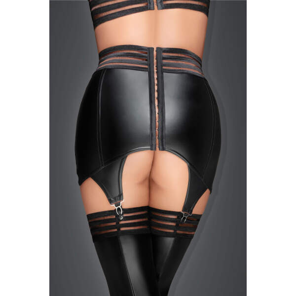 Noir Handmade Wetlook Jarretelles Gordel - Afbeelding 3