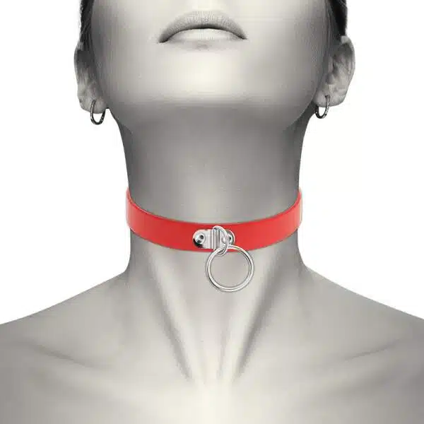 Coquette - Choker - Ring - Kunstleer - Rood