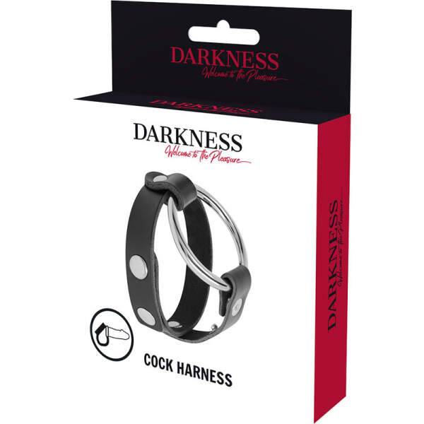 Darkness - Cock Harnass - 1 Ring - Bal Strap - BDSM - Verstelbaar - PU-Leer - Zwart - Afbeelding 4