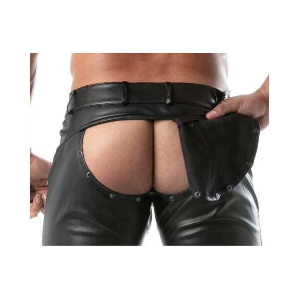 TOF PARIS - Kinky Backless Pants - Afritsbaar Deel - PU-leer - Zwart - Afbeelding 5