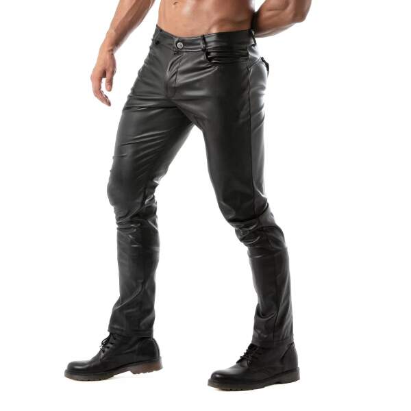 TOF PARIS - Kinky Backless Pants - Afritsbaar Deel - PU-leer - Zwart - Afbeelding 4