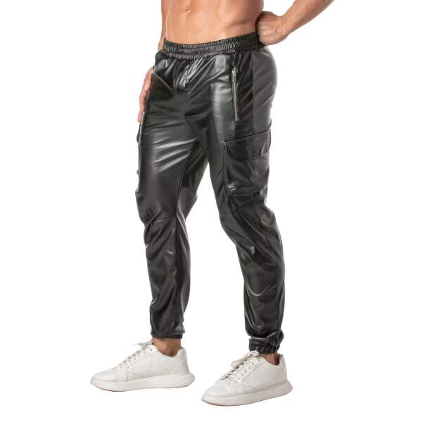 TOF PARIS - Cargo Sweat Pants - PU-leer - Zwart - Afbeelding 3