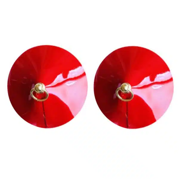 Kinky Diva - Tepelplakkers - Herbruikbaar - Gouden Ringetje - Lak - Rood - Afbeelding 3