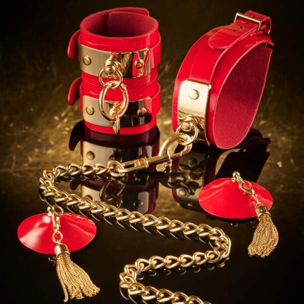 kinky diva lak boeienset met leash