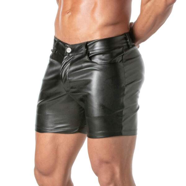TOF PARIS - Kinky Midi Shorts - PU-leer - Zwart - Afbeelding 3