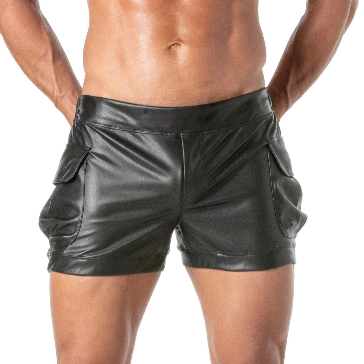 TOF PARIS - Kinky Overall Shorts - PU-leer - Zwart - Afbeelding 3