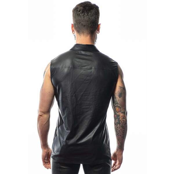 Patrice Catanzaro - Chuck Shirt - Rits - Kraag - Wetlook - Zwart - Afbeelding 3