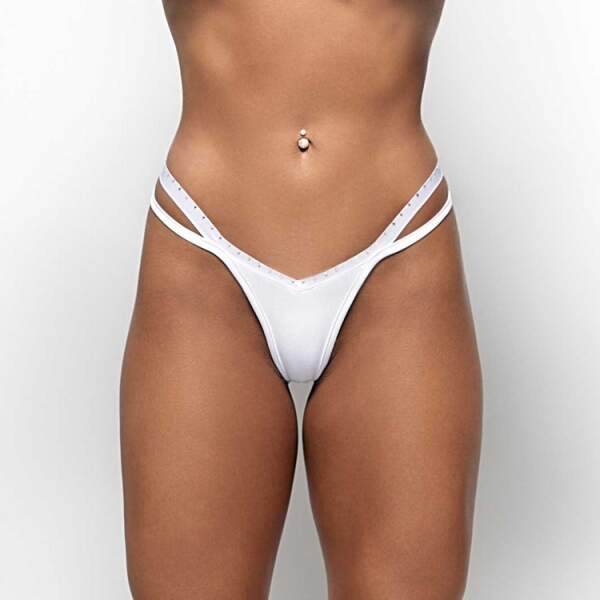 Patrice Catanzaro - Texas String - Strass - Lycra - Wit - Afbeelding 2