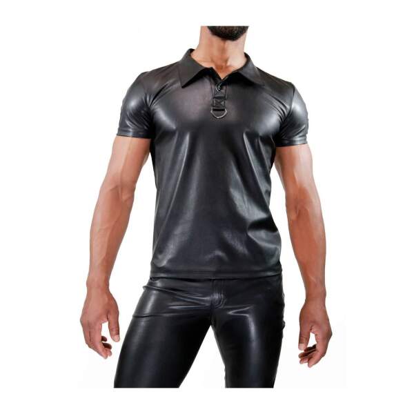 TOF PARIS - Fetish Polo - PU-leer - Zwart - Afbeelding 3