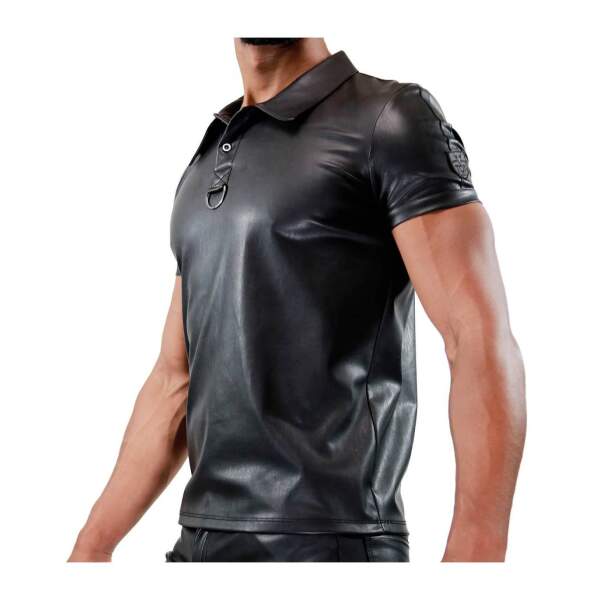 TOF PARIS - Fetish Polo - PU-leer - Zwart - Afbeelding 2