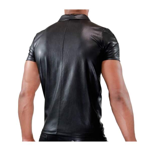 TOF PARIS - Fetish Polo - PU-leer - Zwart - Afbeelding 4
