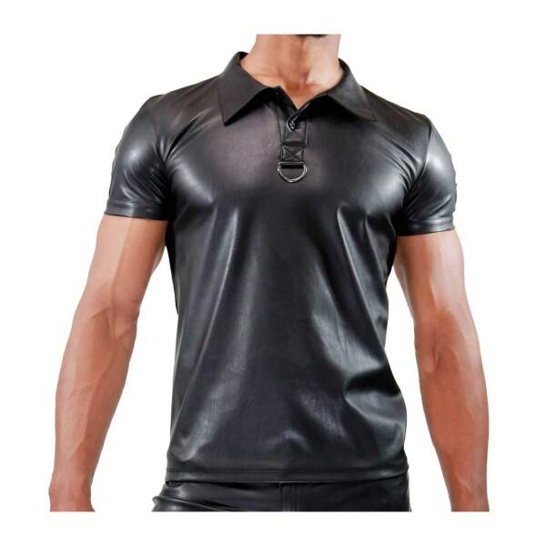 TOF PARIS - Fetish Polo - PU-leer - Zwart