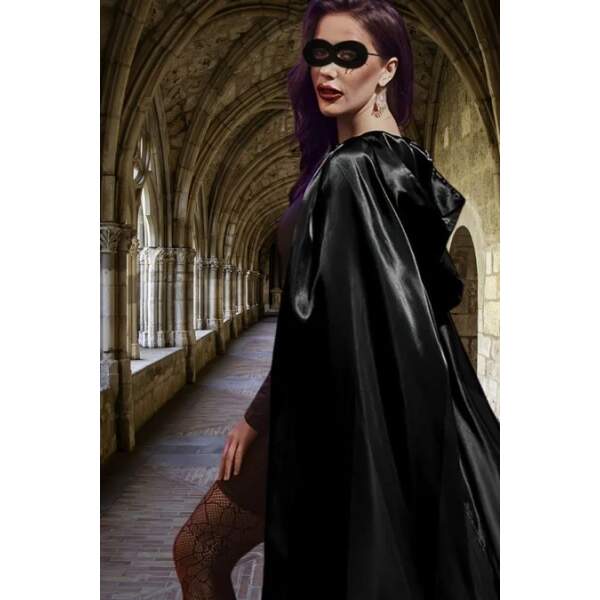 Cape Specialist - Cape - Capuchon - Masker - Satijn - Zwart - Afbeelding 2