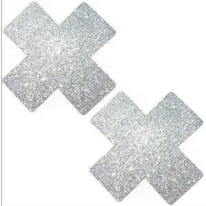 Tepelplakkers Kruis - Glitter - Zilver