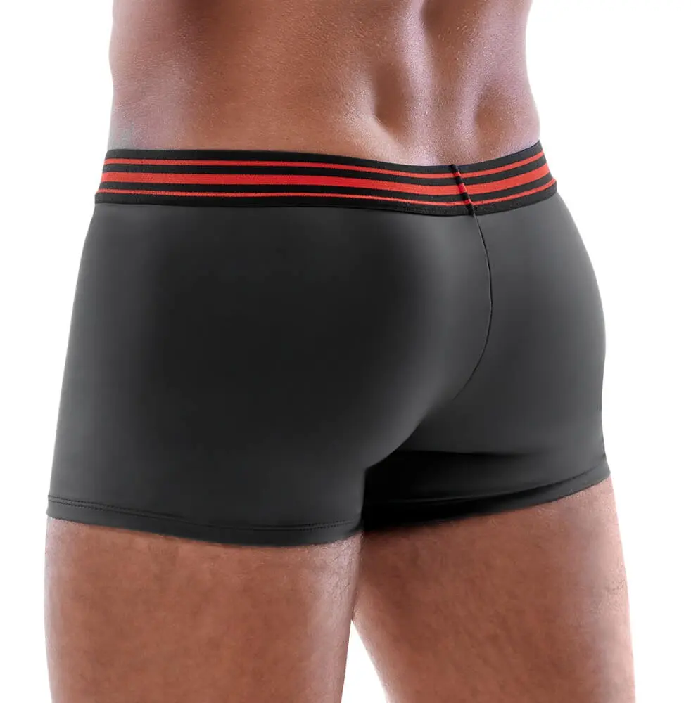 Svenjoyment - Short - Rode strepen - Rode Rits - Neopreen Look - Zwart - Afbeelding 2