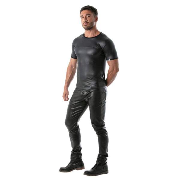 TOF PARIS - Fetish T-Shirt - Ronde Hals - Wetlook - Zwart - Afbeelding 4