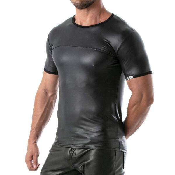 TOF PARIS - Fetish T-Shirt - Ronde Hals - Wetlook - Zwart - Afbeelding 3