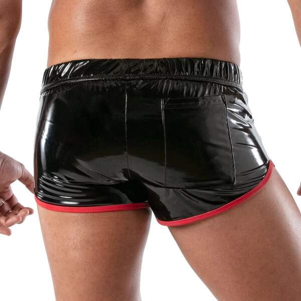TOF PARIS - Vinyl Mini Short - Lak - Rood Detail - Zwart - Afbeelding 4