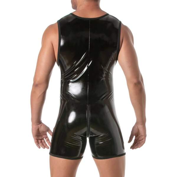 TOF PARIS - Kinky Bodysuit - 3-delige Rits - Lak - Zwart - Afbeelding 2