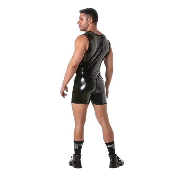 TOF PARIS - Kinky Bodysuit - 3-delige Rits - Lak - Zwart - Afbeelding 4