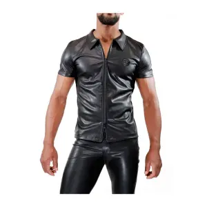 TOF PARIS - Zipped Shirt - PU-leer - Zwart