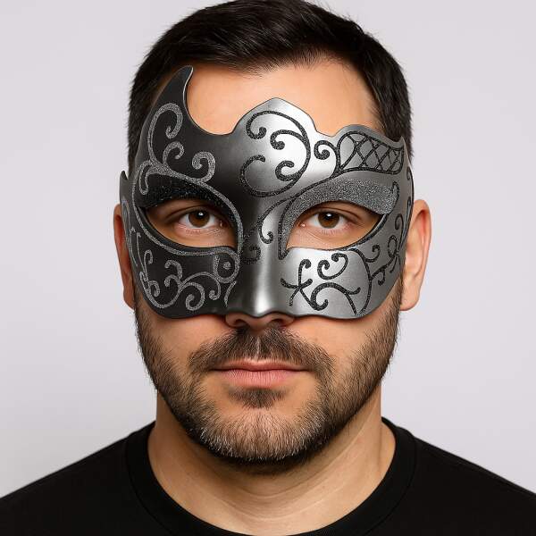 Cape Specialist - Venetiaans Masker - Zilver - Zwart - Afbeelding 2