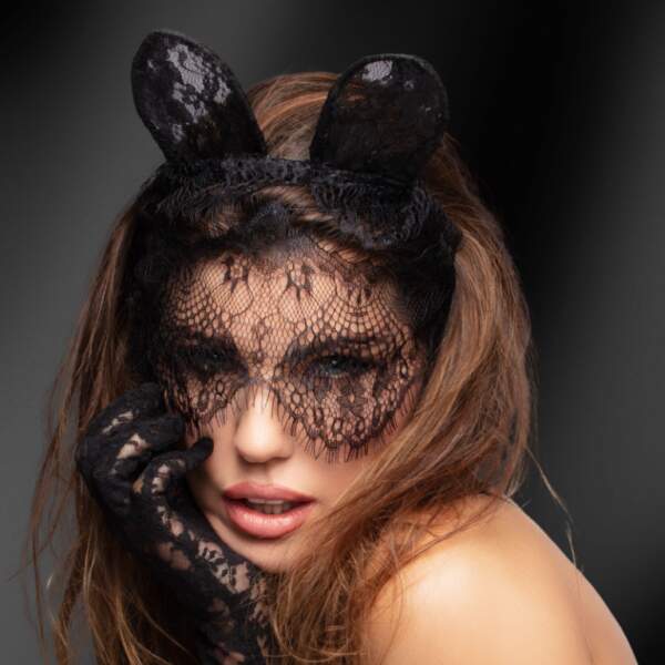 Kinky Diva - Katten Masker Voile - Kant - Zwart - Afbeelding 4