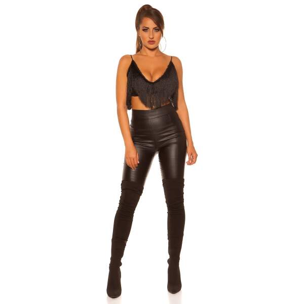 Koucla - Franje Top - Zwart Maat XL (=M/L) - Afbeelding 4