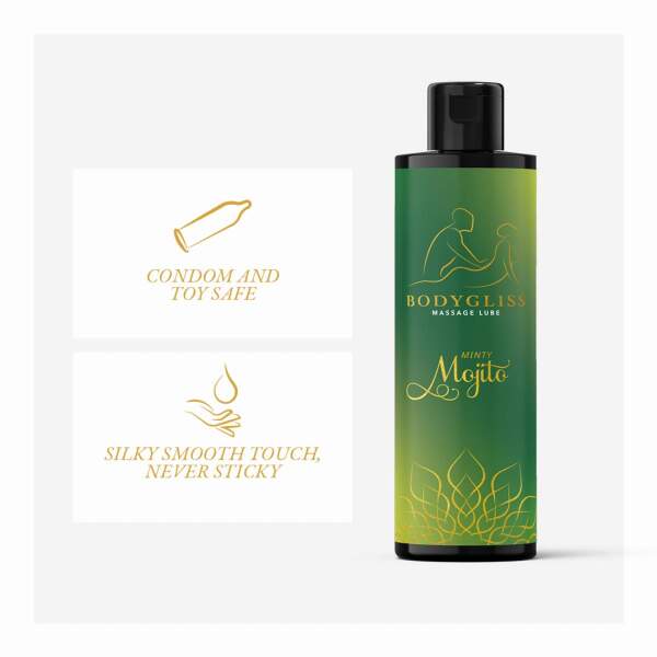 Bodygliss - Massageolie - Glijmiddel - Silky Soft Oil - Mint Mojito - Afbeelding 4