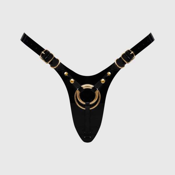 Strap-on-Me - Strap Harnass Fabulous - Voorbind Harnas - Lak - Zwart - Afbeelding 2