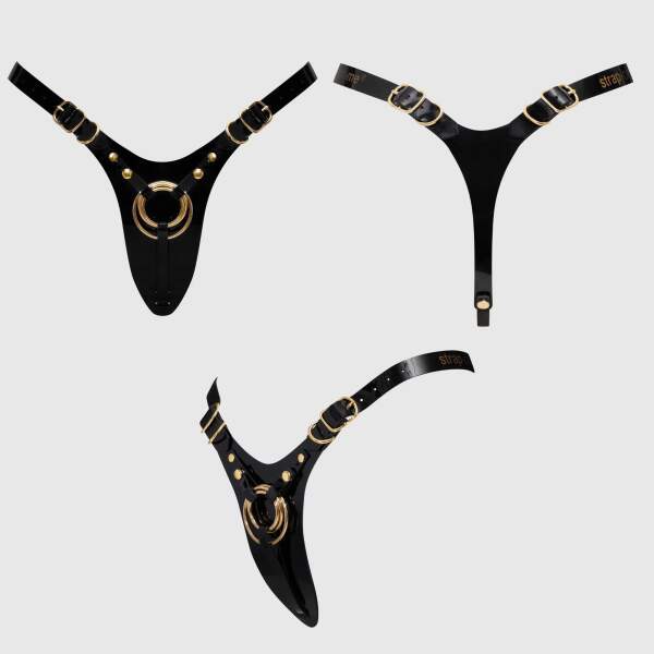 Strap-on-Me - Strap Harnass Fabulous - Voorbind Harnas - Lak - Zwart - Afbeelding 8