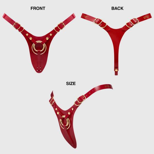 Strap-on-Me - Strap Harnass Fabulous - Voorbind Harnas - Lak - Rood - Afbeelding 7