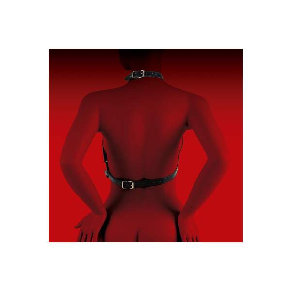Virgite - Bondage Borst Harnas - PU-leer - Zwart - Afbeelding 3