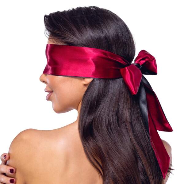 Cottelli Collection - Bondage Scarf - Blinddoek - Satijn - Rood - Zwart