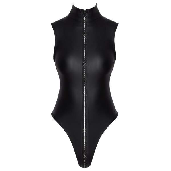 Cottelli Collection - String Body - Strass Rits - Wetlook - Zwart - Afbeelding 5