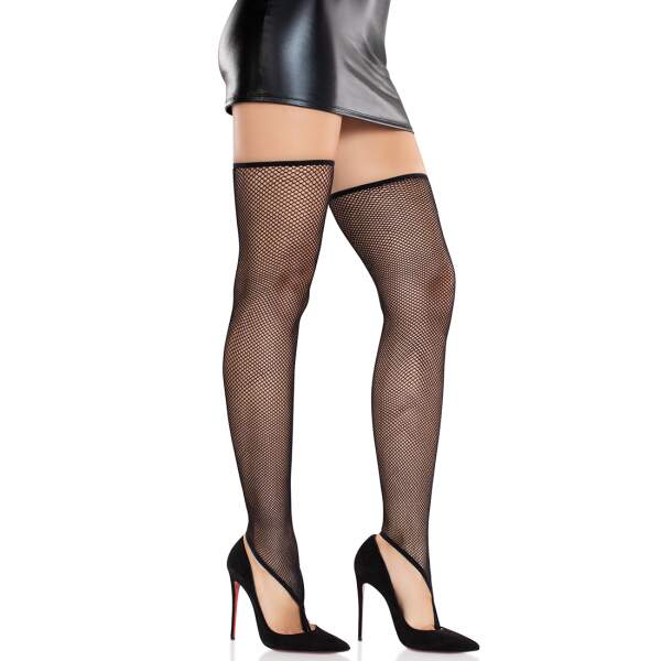 Leg Avenue - Voetloze Visnet Kousen - Zwart - Afbeelding 3