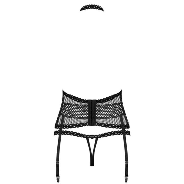 Obsessive - Strapelie Corset - Underbuste Corset - Jarretelles - String - Zwart Maat S/M (=XS/S) - Afbeelding 4