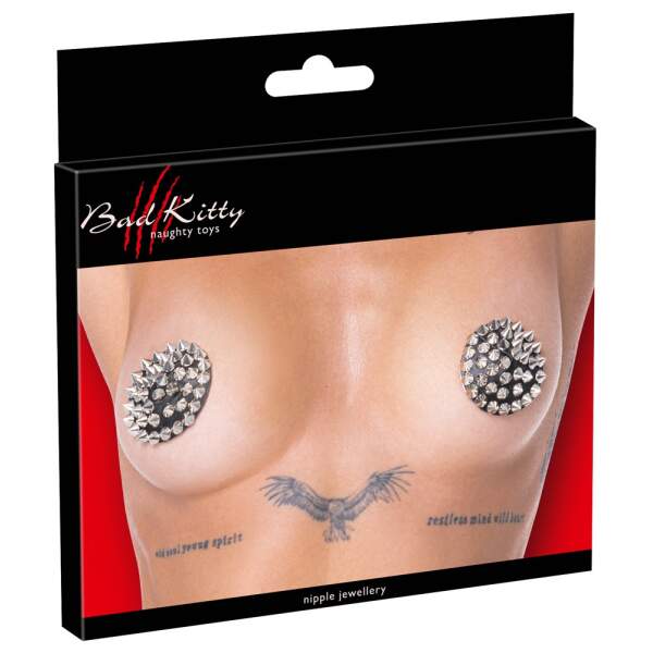 Bad Kitty - Tepelplakkers - Herbruikbaar - Spikes - PU-leer - Afbeelding 5