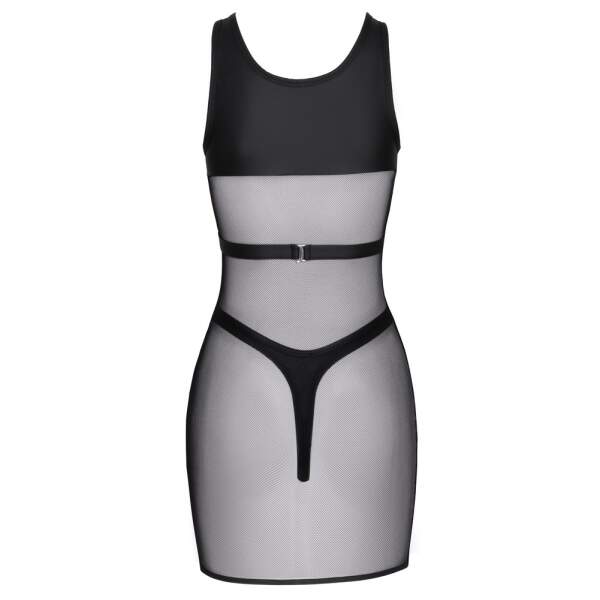 Cottelli Collection - Amazone - Gaas Jurk - met Harnas - Zwart - Afbeelding 6