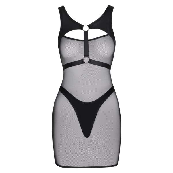 Cottelli Collection - Amazone - Gaas Jurk - met Harnas - Zwart - Afbeelding 5