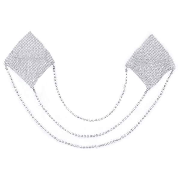 Cottelli - Tepelplakkers - Herbruikbaar - met Ketting - Strass - Zilver - Afbeelding 5