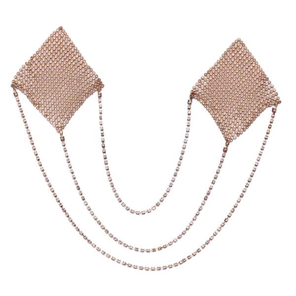 Cottelli - Tepelplakkers - Herbruikbaar - met Ketting - Strass - Goud - Afbeelding 4
