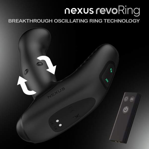 Nexus - REVO RING - Roterende Prostaat Vibrator - Afstandsbediening - Siliconen - Zwart - Afbeelding 4