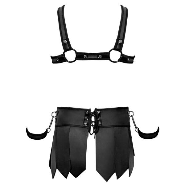 Svenjoyment Underwear - Bondage Set - Warrior Skirt - Harnas - Zwart - Afbeelding 7