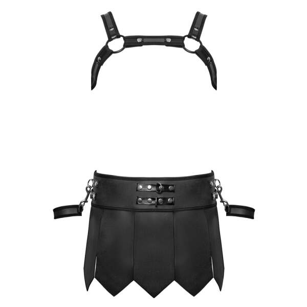 Svenjoyment Underwear - Bondage Set - Warrior Skirt - Harnas - Zwart - Afbeelding 8