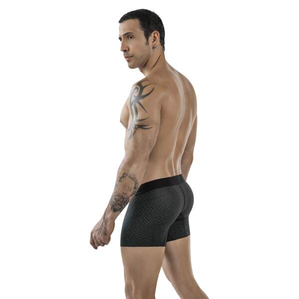 Clever Moda - Laberin Trunks - Boxershort - Zacht Microvezel - Brede Band - Print - Zwart - Afbeelding 2