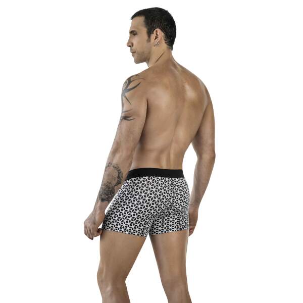 Clever Moda - Cuadricula Trunks - Boxershort - Zacht Microvezel - Brede Band - Print - Wit - Afbeelding 2